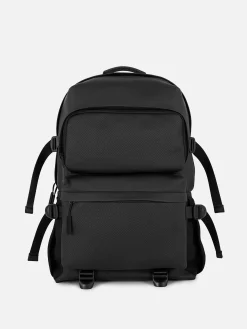Mochila Con Acabado De Goma Y Múltiples Bolsillos