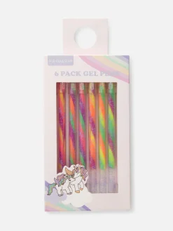 Pack De 6 Bolígrafos De Gel De Unicornio