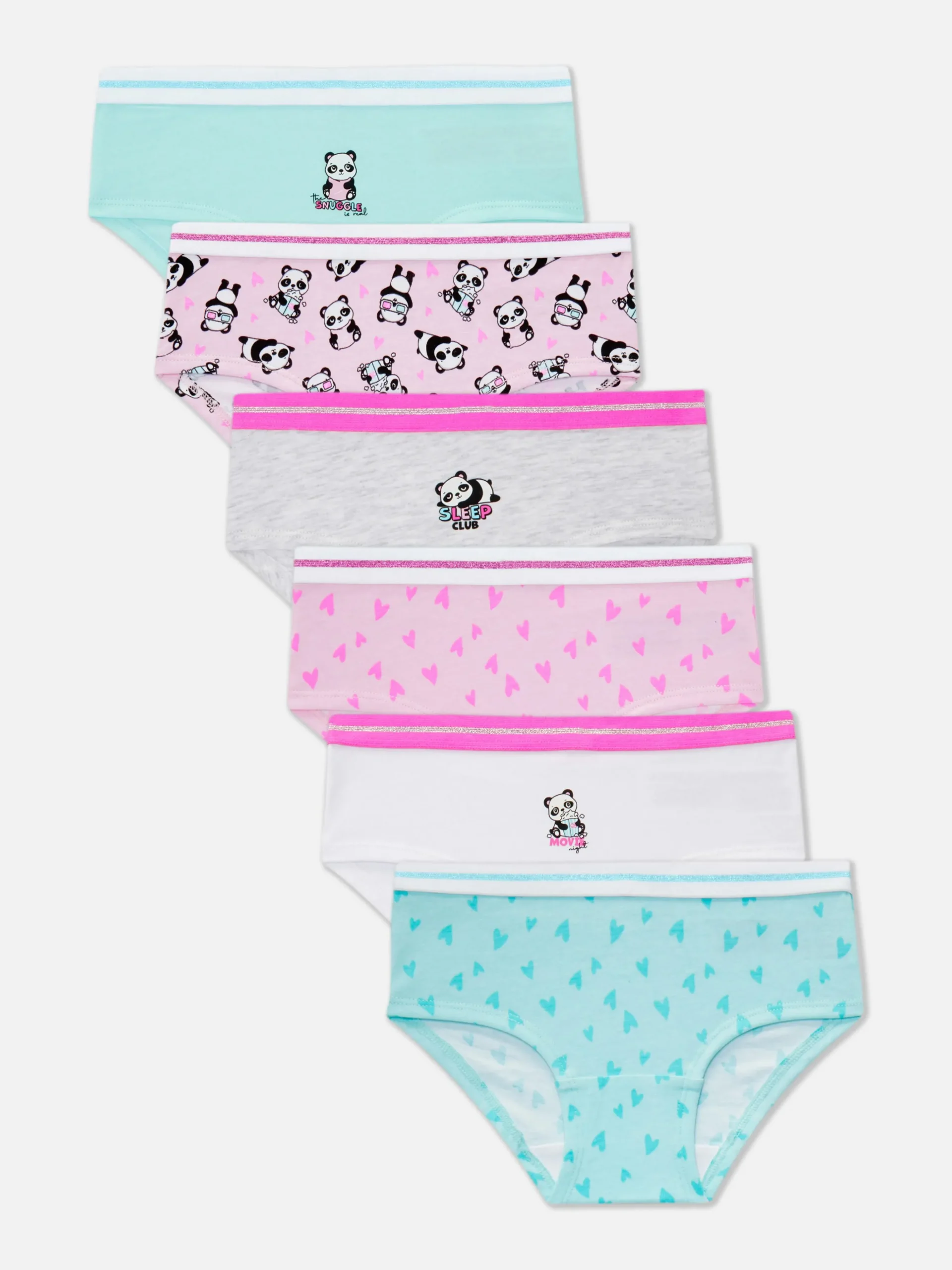 Pack De 6 Braguitas A La Cadera Con Pandas