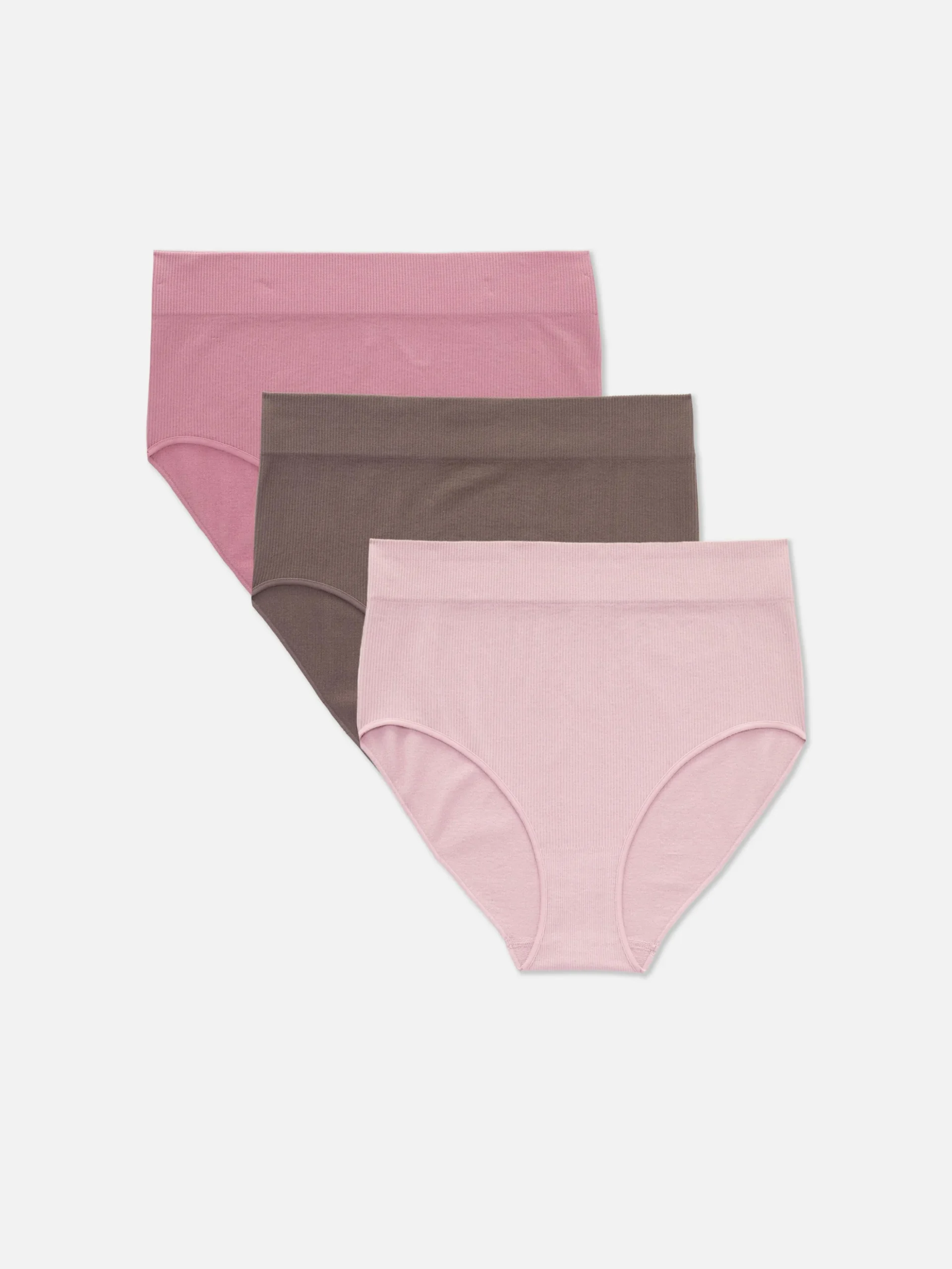 Pack De 3 Braguitas Altas Acanaladas Sin Costuras
