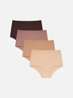 Pack De 4 Braguitas Altas De Color Neutro