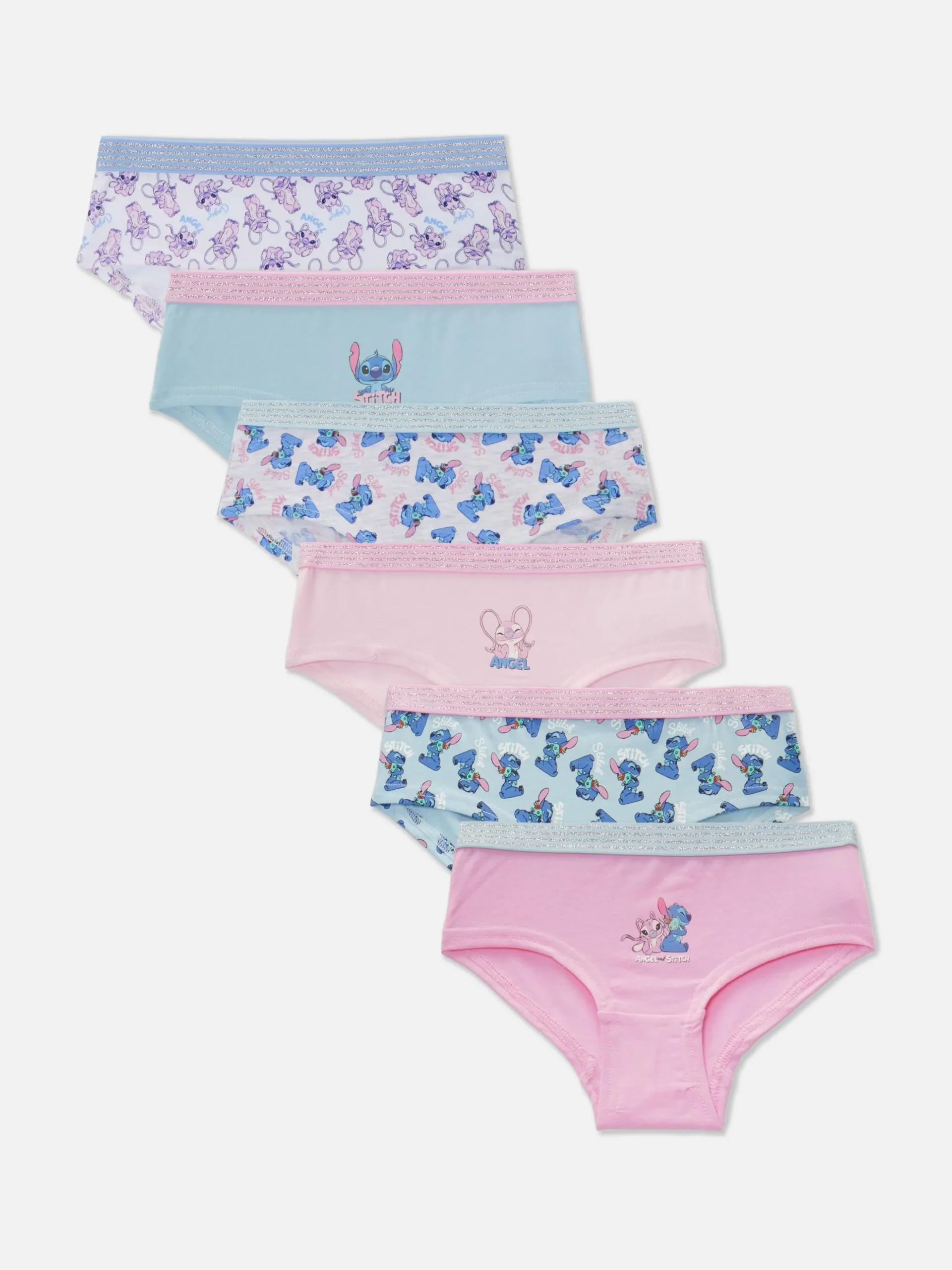 Pack De 6 Braguitas Bajas De Stitch De Disney