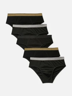 Pack De 5 Braguitas Con Cinturilla Metalizada