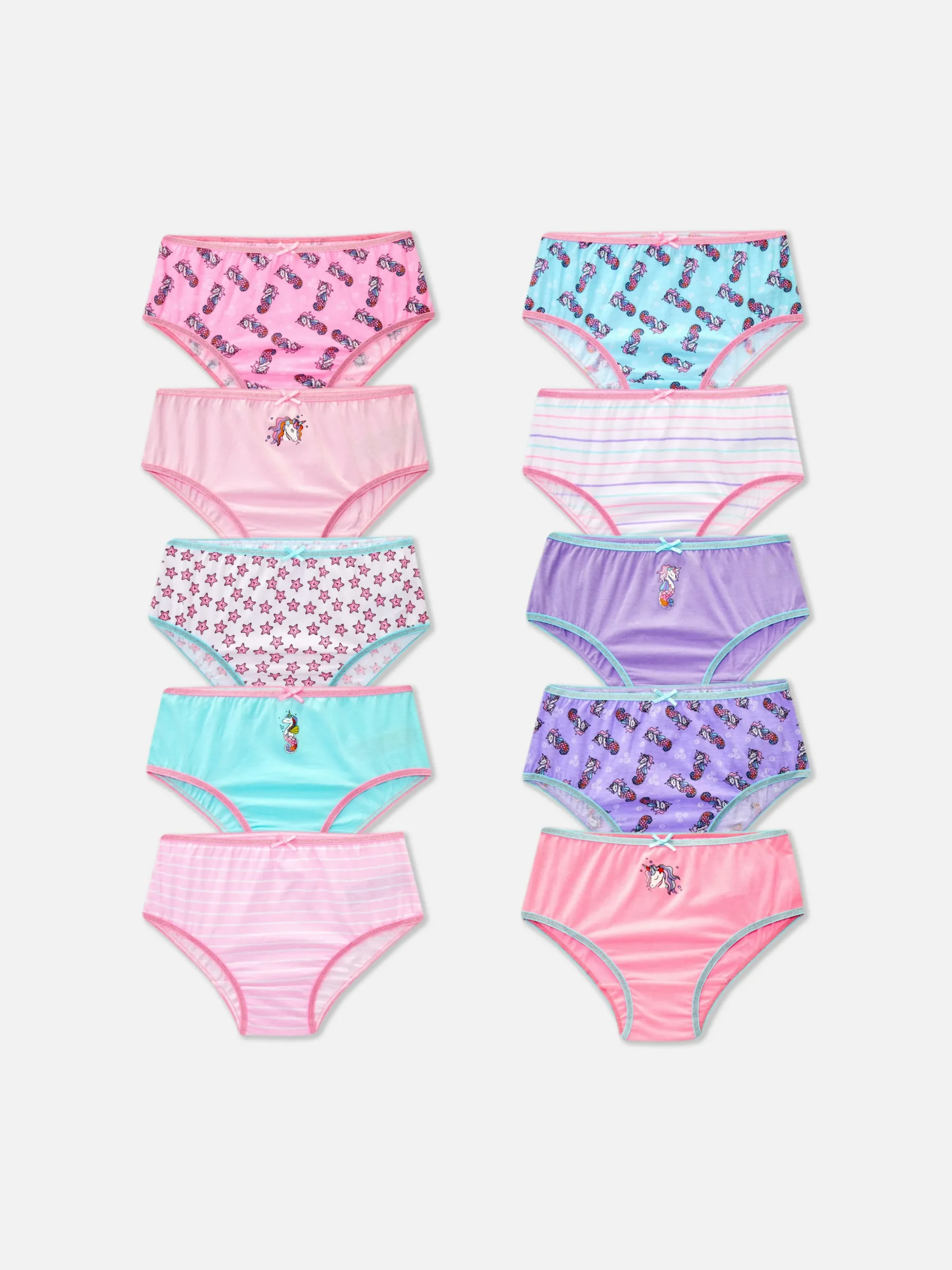 Pack De 10 Braguitas Con Estampado De Unicornios
