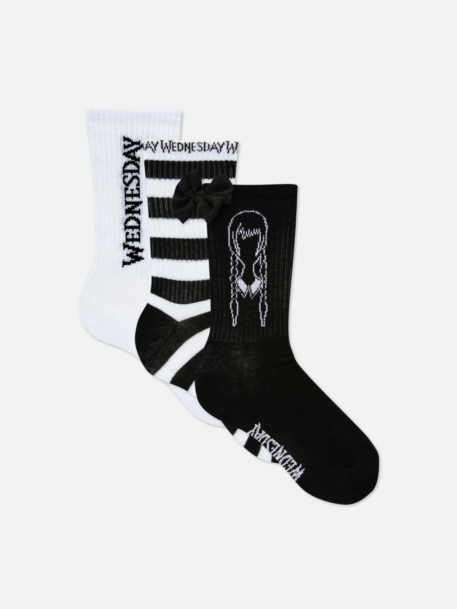 Pack De 3 Calcetines Altos De Miércoles Addams