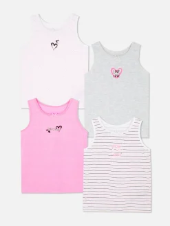 Pack De 4 Camisetas Sin Mangas Con Estampado Gráfico