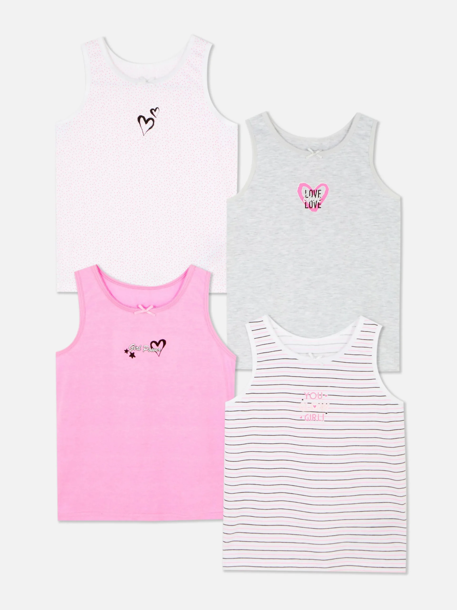Pack De 4 Camisetas Sin Mangas Con Estampado Gráfico