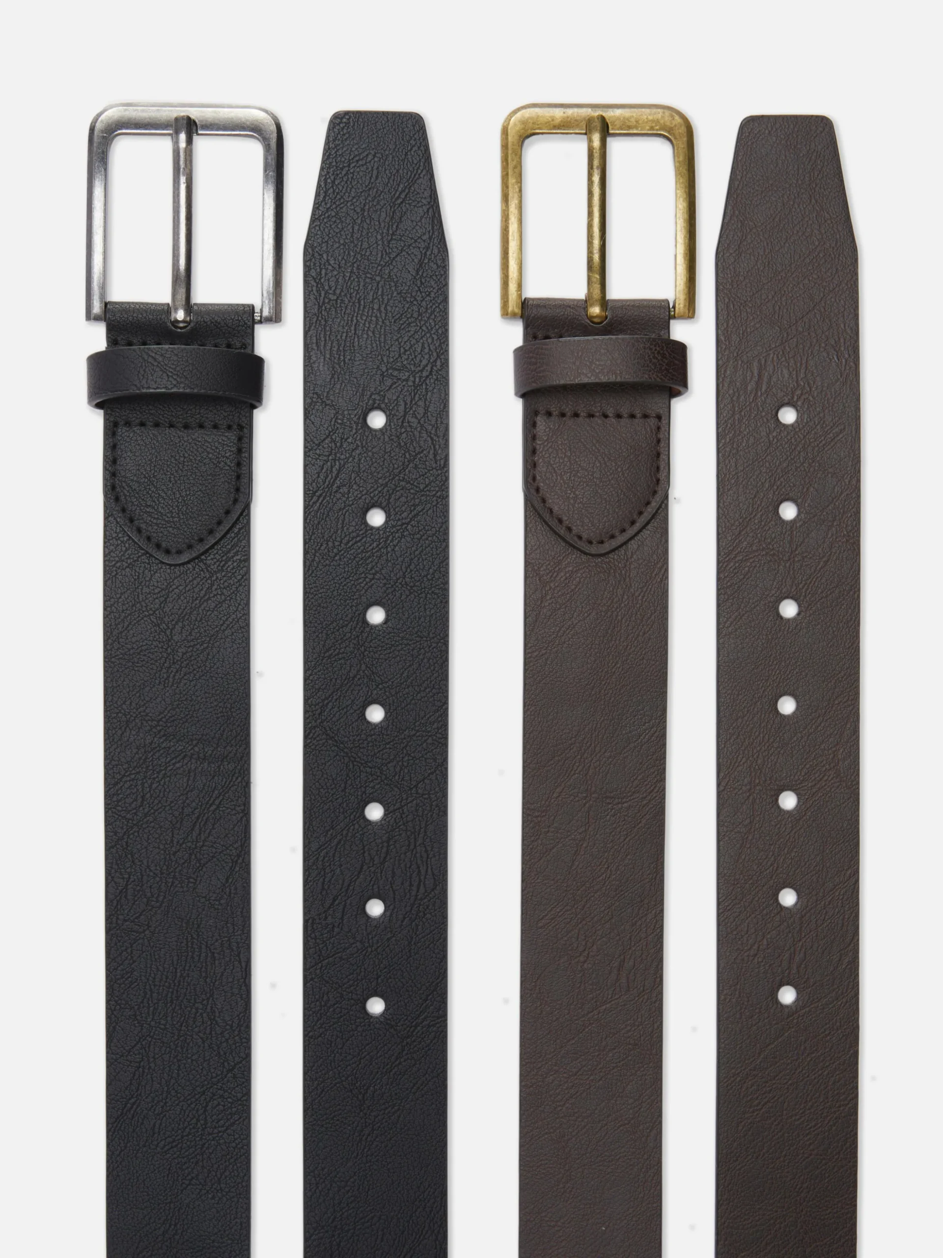 Pack De 2 Cinturones De Piel Sintética Anchos