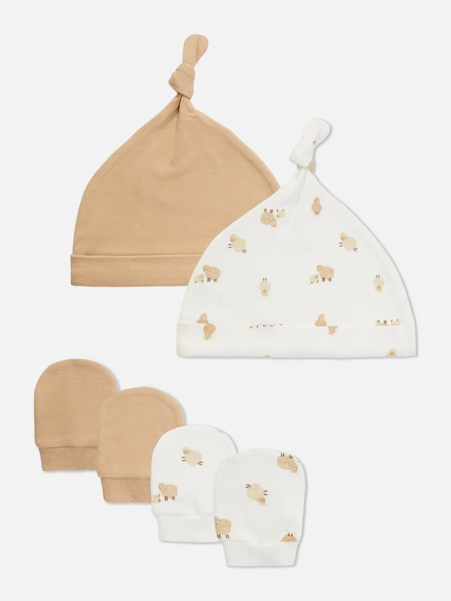 Pack De 2 Gorros Y Manoplas Con Ovejitas