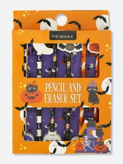 Pack De 6 Lápices Con Goma De Halloween