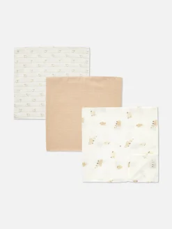 Pack De 3 Paños De Muselina Con Ovejitas