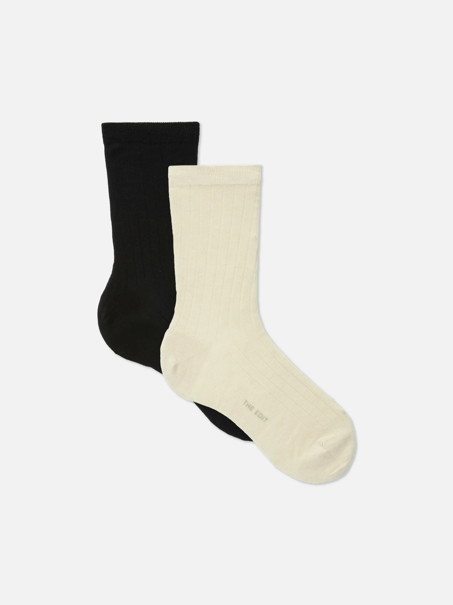 Pack De 2 Pares De Calcetines Acanalados De The Edit