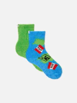 Pack De 2 Pares De Calcetines Afelpados De Minecraft