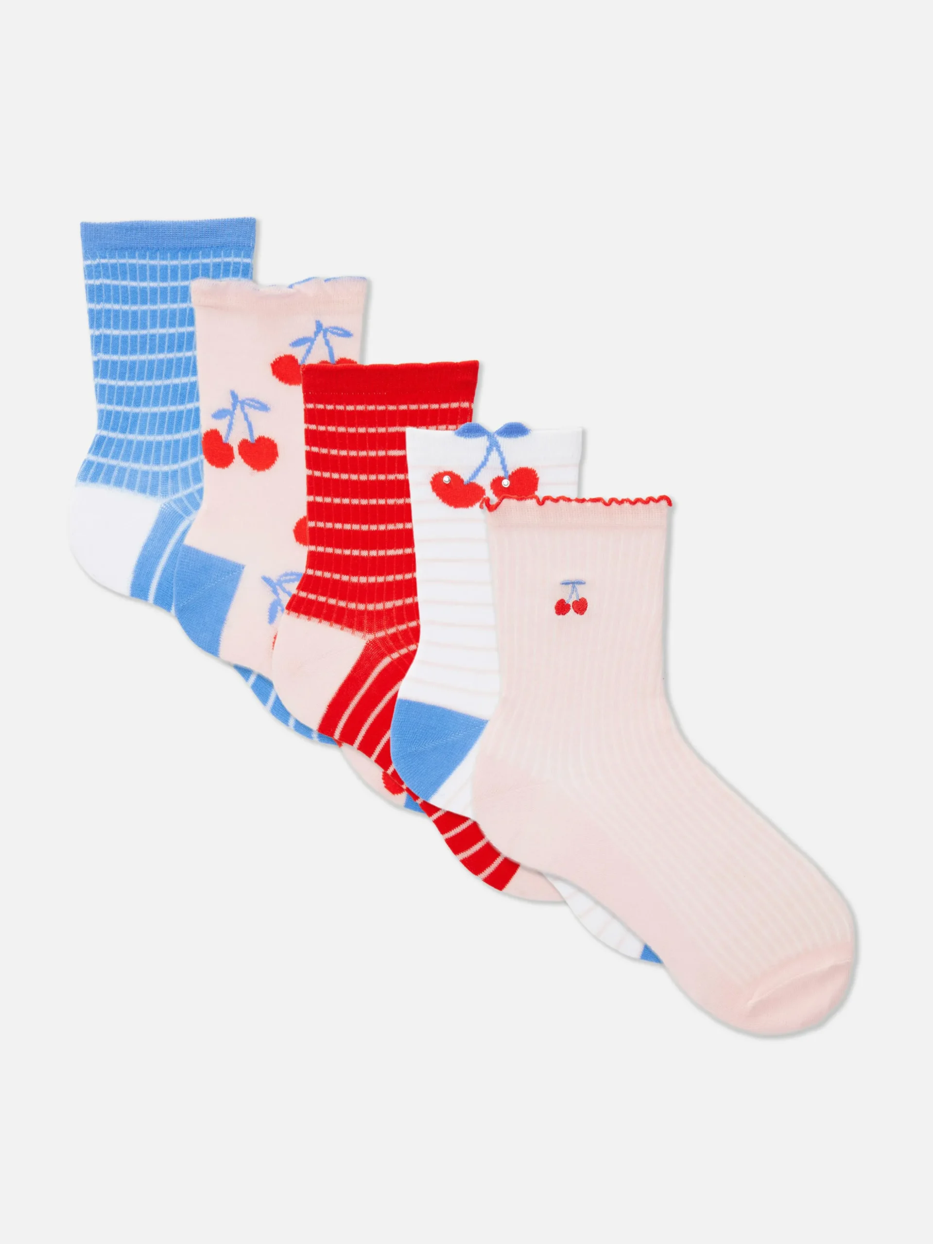 Pack De 5 Pares De Calcetines Bajos Con Cerezas