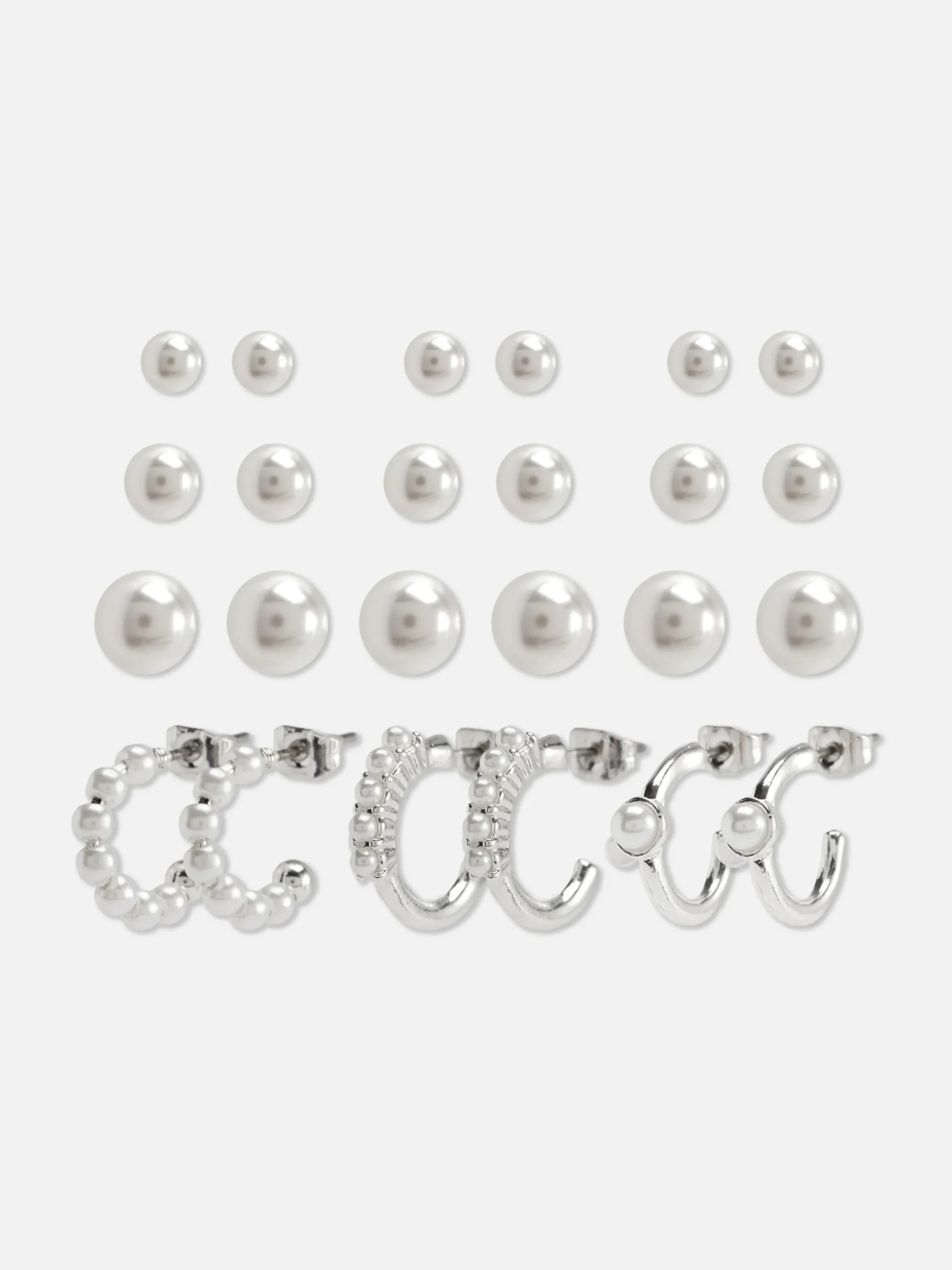 Pack De 12 Pares De Pendientes Con Perlas Sintéticas