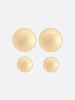 Pack De 2 Pares De Pendientes De Botón Esféricos