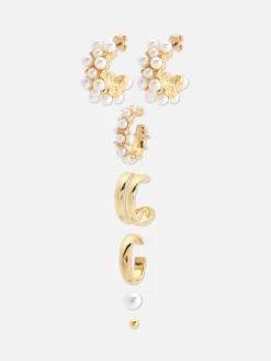 Pack De 6 Pendientes Con Perlas Sintéticas