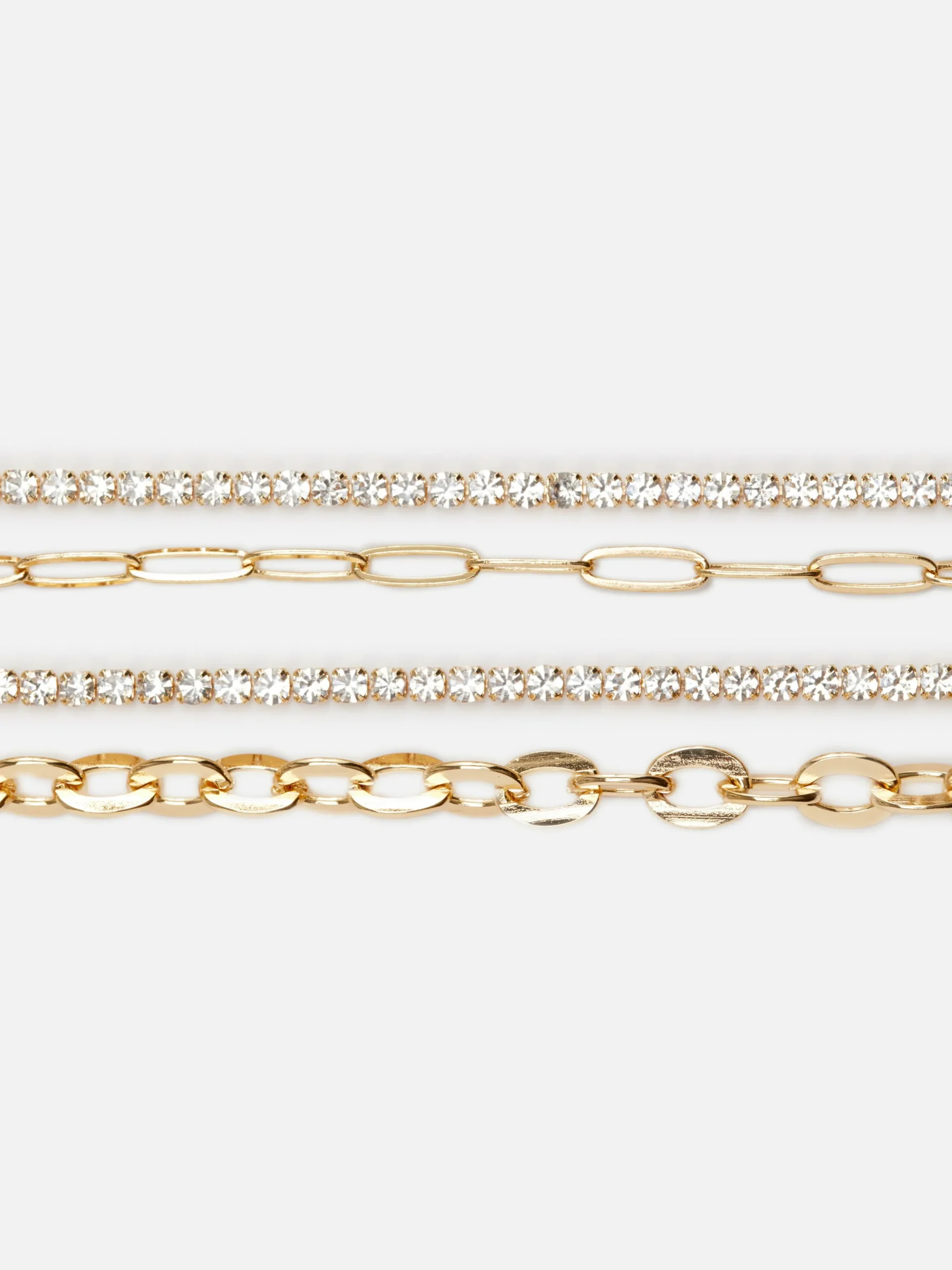 Pack De 4 Pulseras De Cadena De Strass