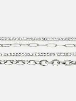 Pack De 4 Pulseras De Cadena De Strass