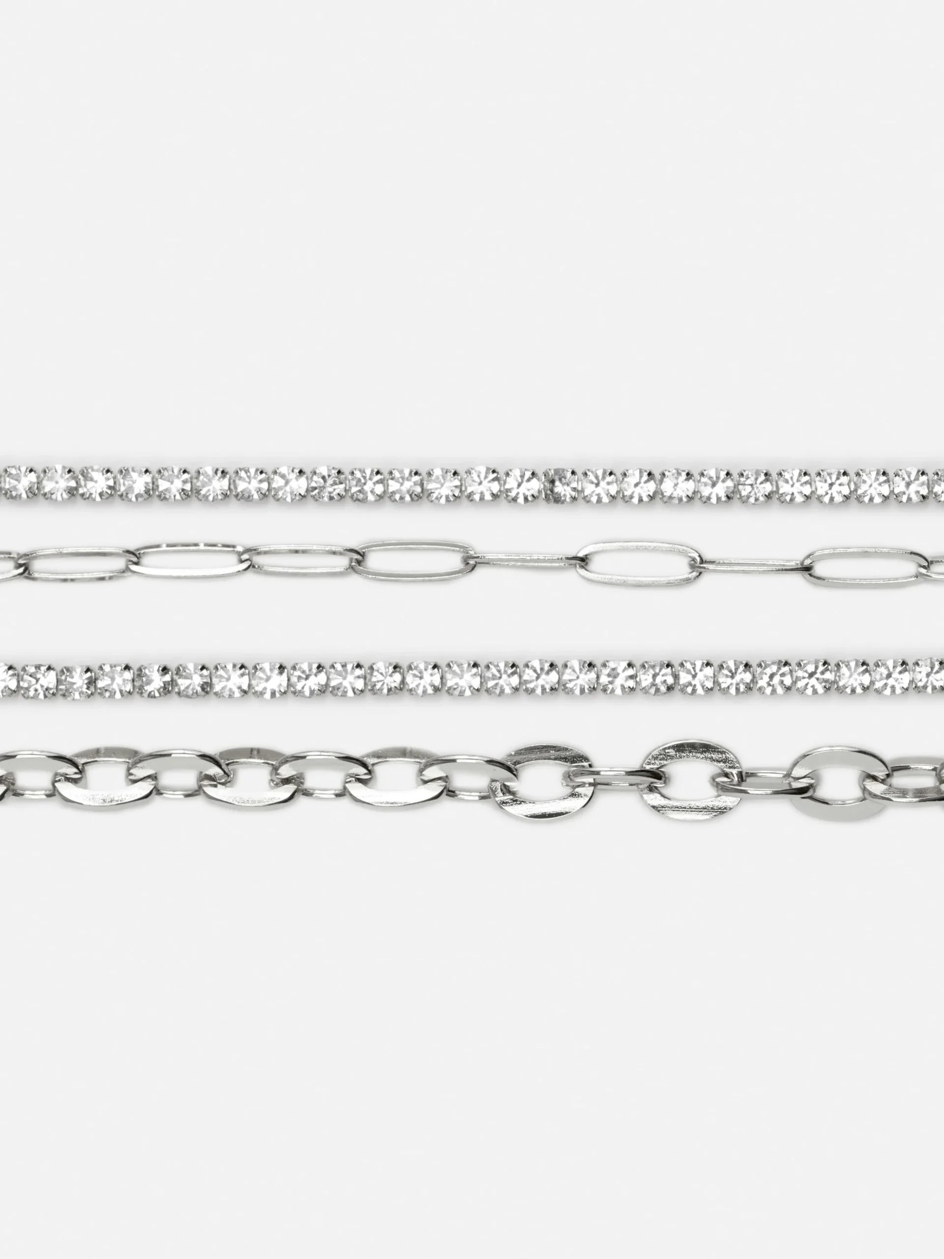Pack De 4 Pulseras De Cadena De Strass