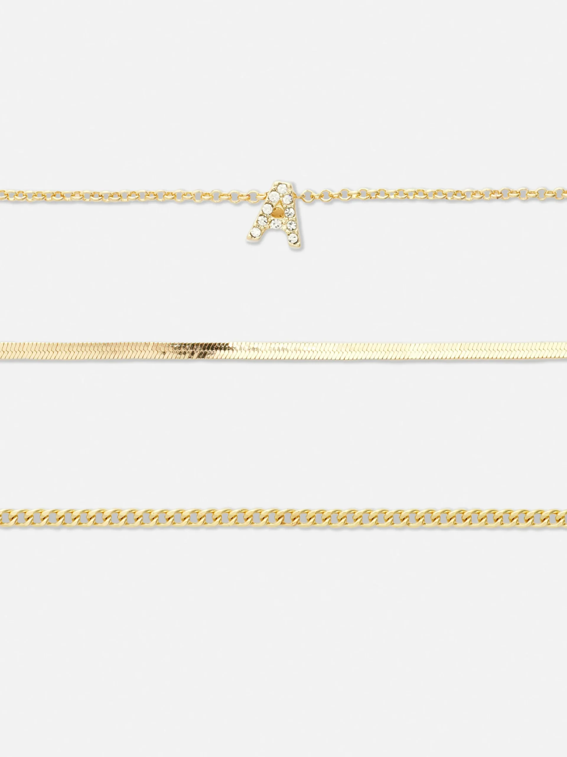 Pack De 3 Pulseras De Strass Con Inicial