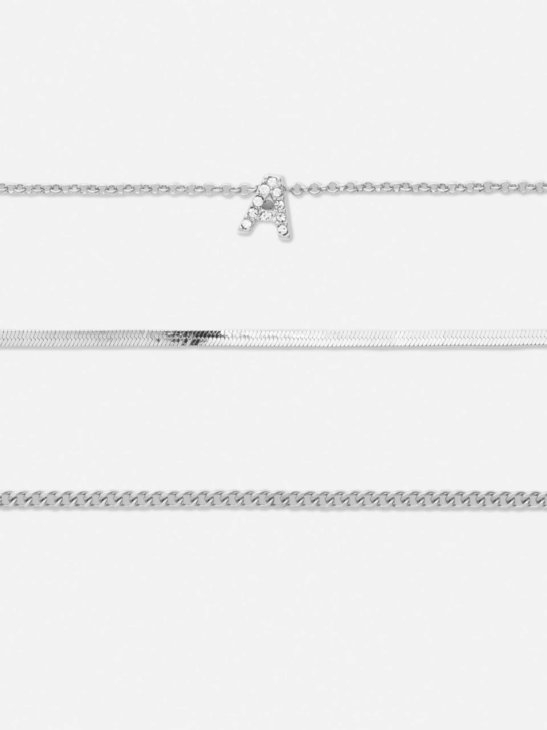 Pack De 3 Pulseras De Strass Con Inicial
