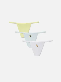 Pack De 3 Tangas De Tira Fina Bordados