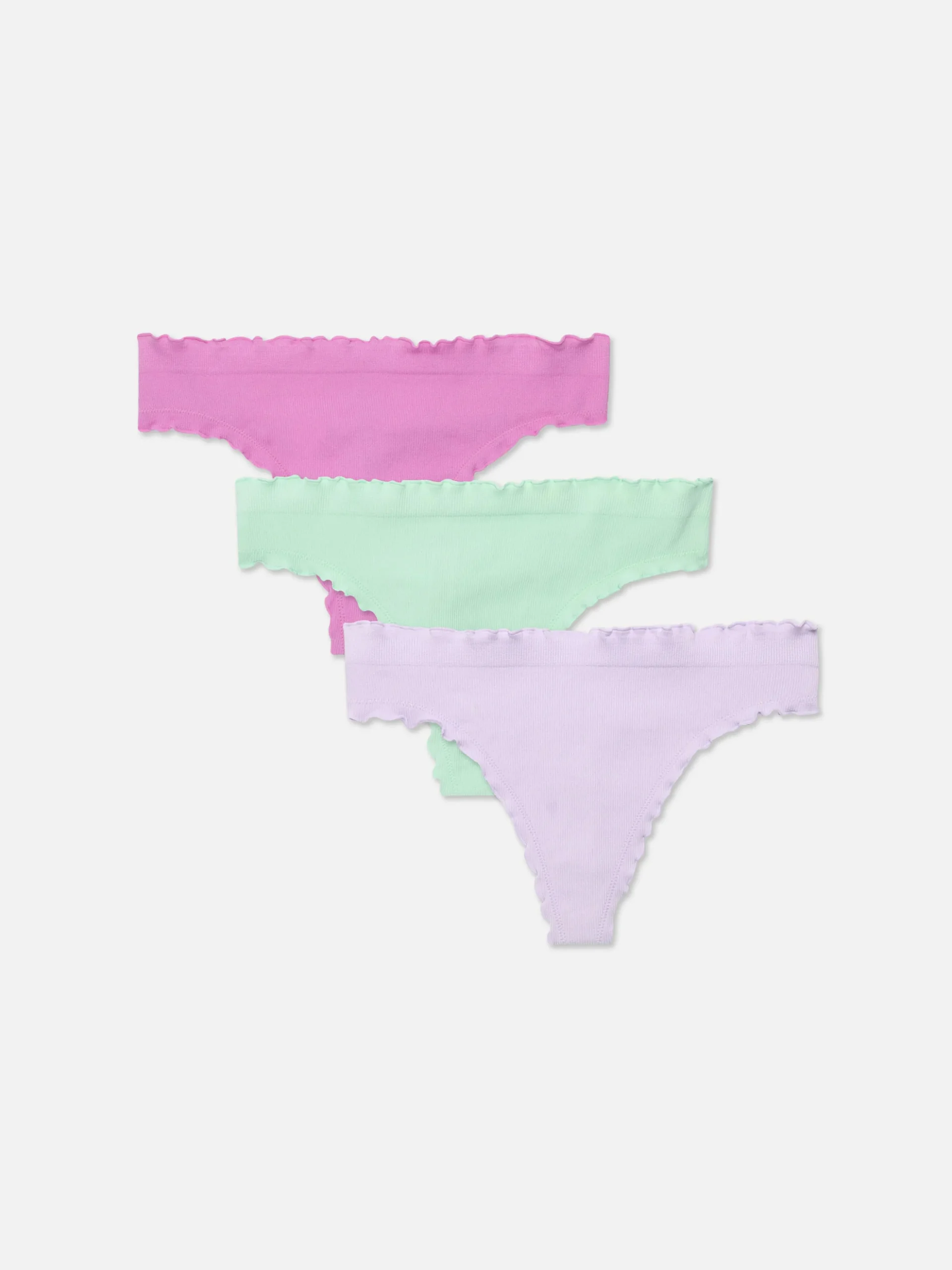 Pack De 3 Tangas Sin Costuras Con Dobladillo Rizado