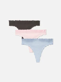 Pack De 3 Tangas Sin Costuras Con Dobladillo Rizado