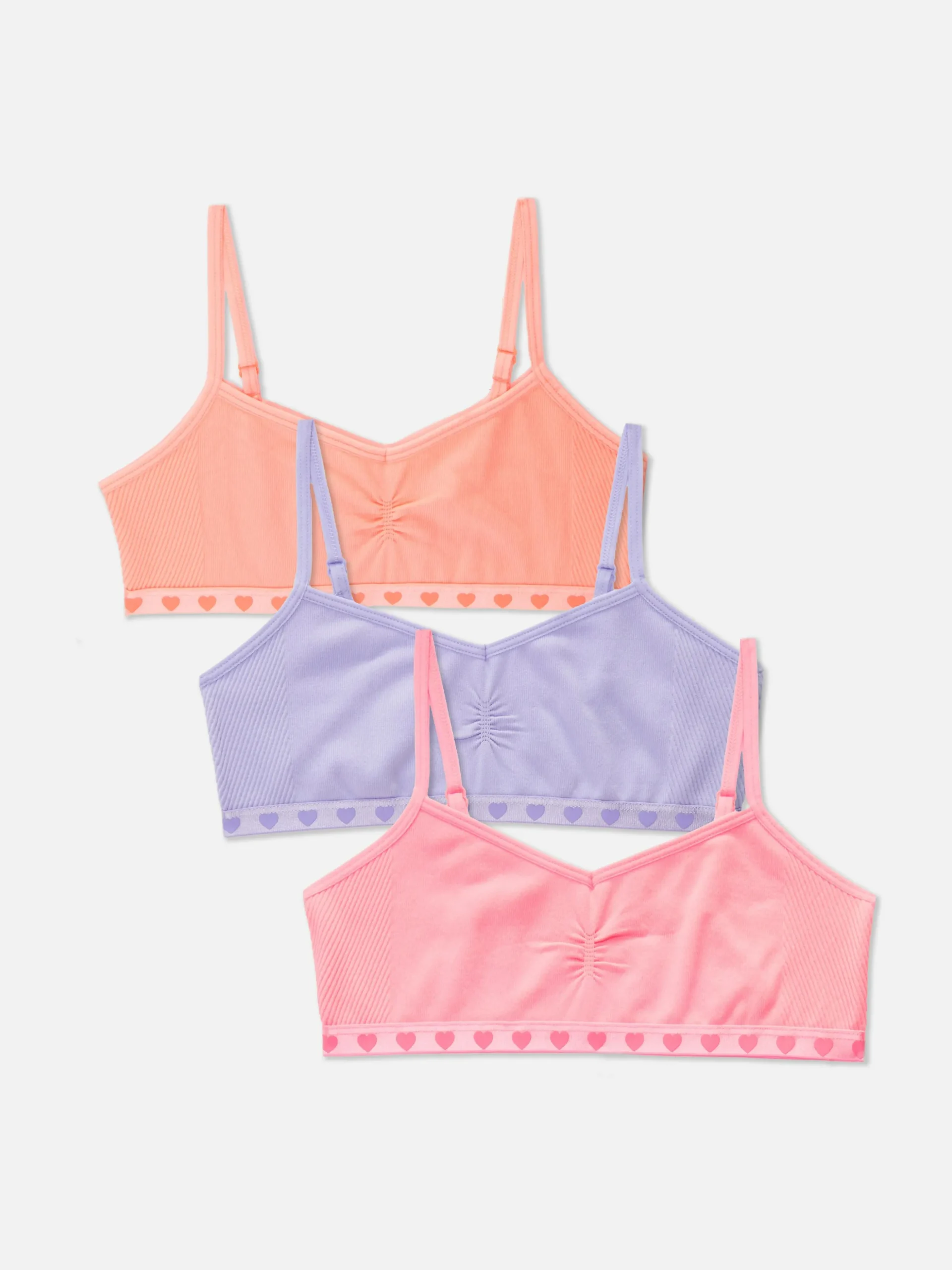 Pack De 3 Tops Cortos Sin Costuras Con Corazones