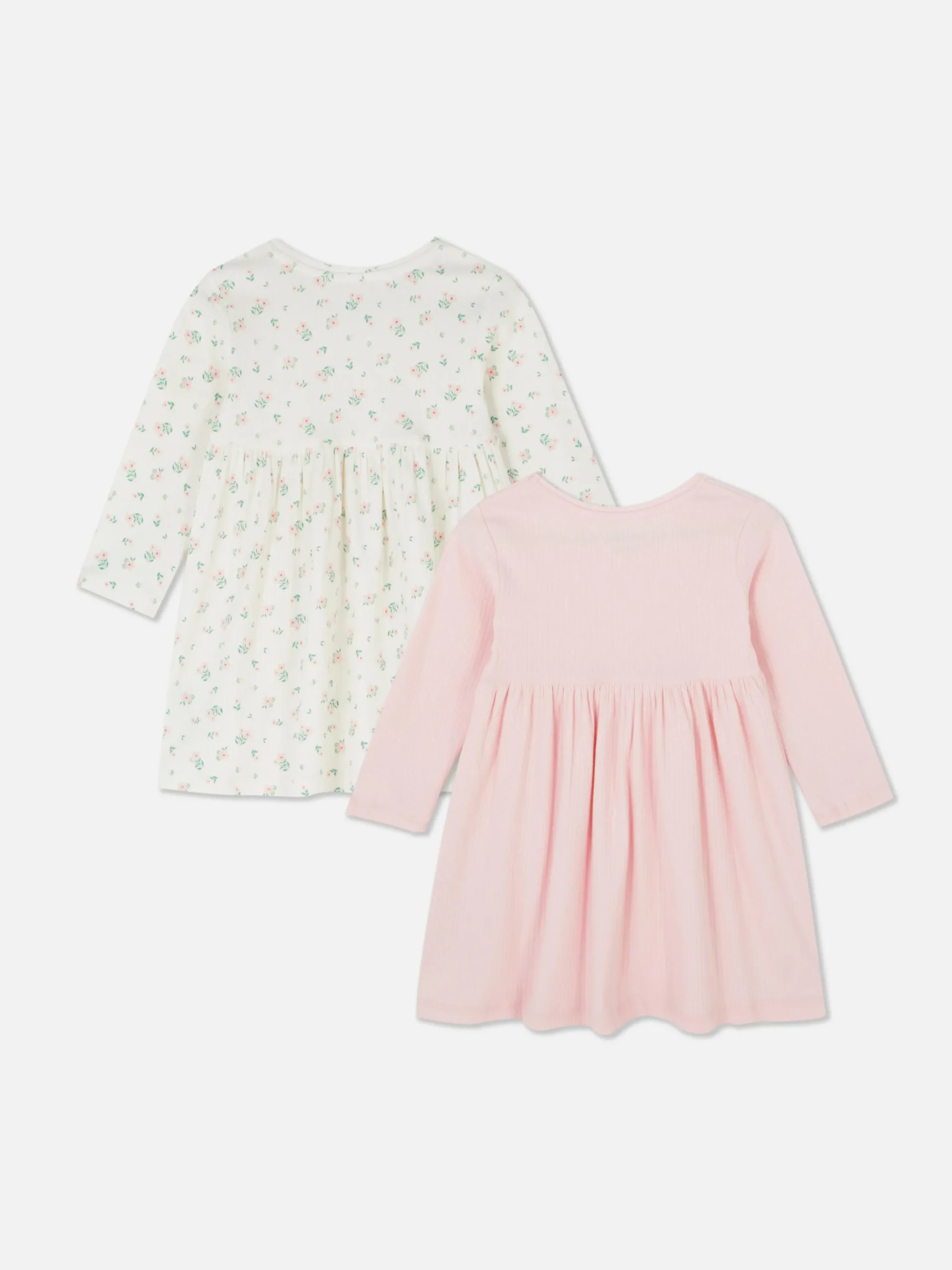 Pack De 2 Vestidos Acanalados De Manga Larga