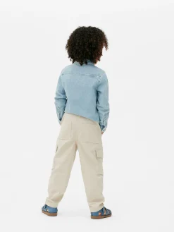 Pantalones Cargo En Mezcla De Lino