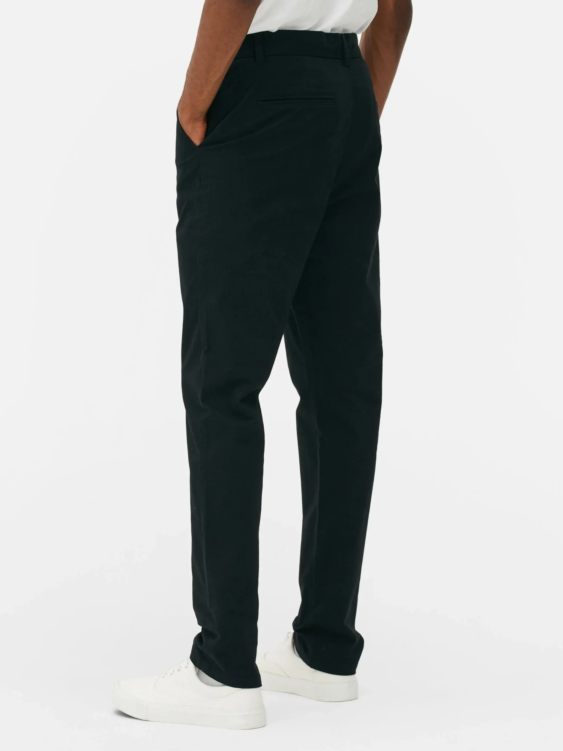 Pantalones Chinos Elásticos De Corte Entallado