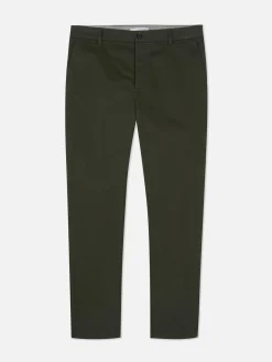 Pantalones Chinos Elásticos De Corte Entallado