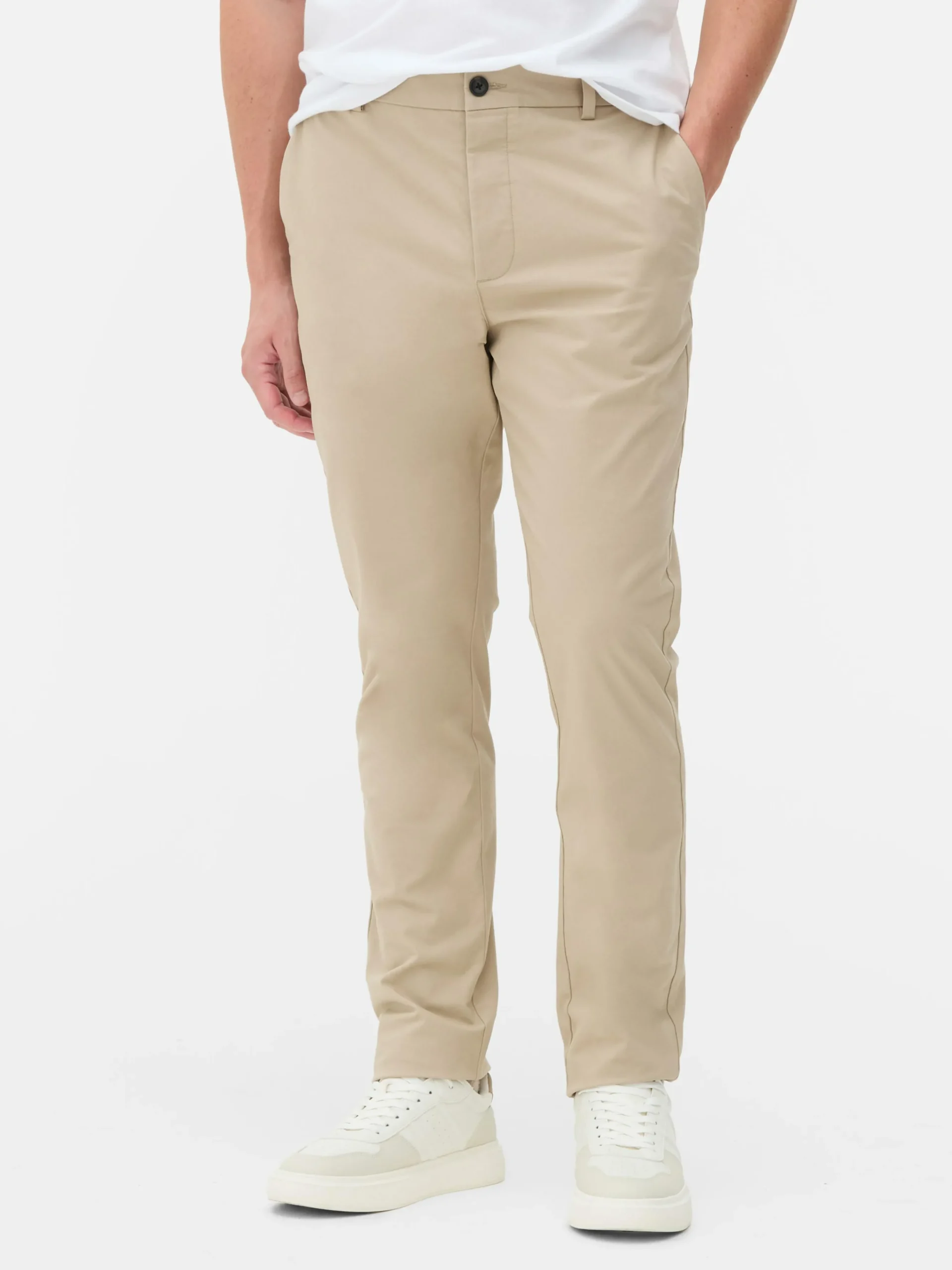 Pantalones Chinos Elásticos De Corte Entallado