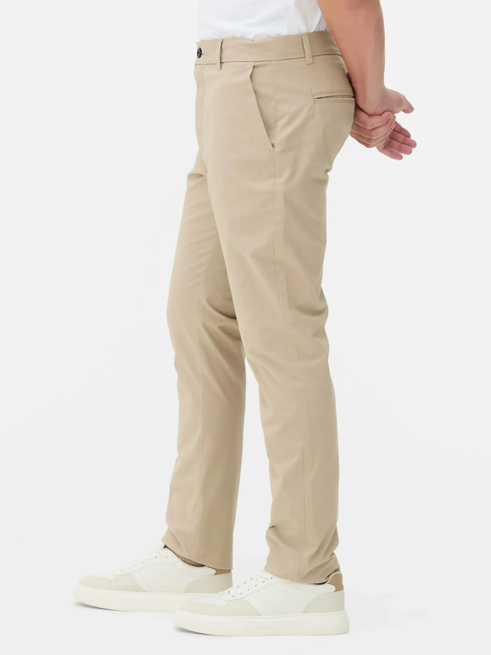 Pantalones Chinos Elásticos De Corte Entallado