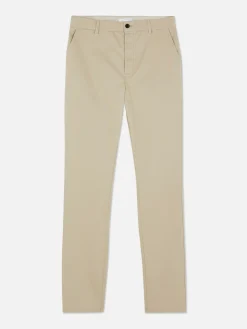 Pantalones Chinos Elásticos De Corte Entallado