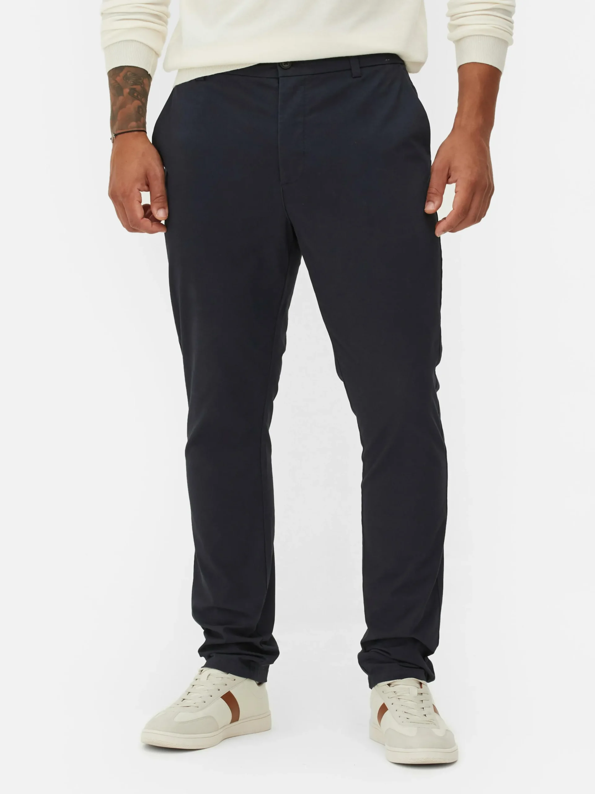 Pantalones Chinos Elásticos De Corte Entallado