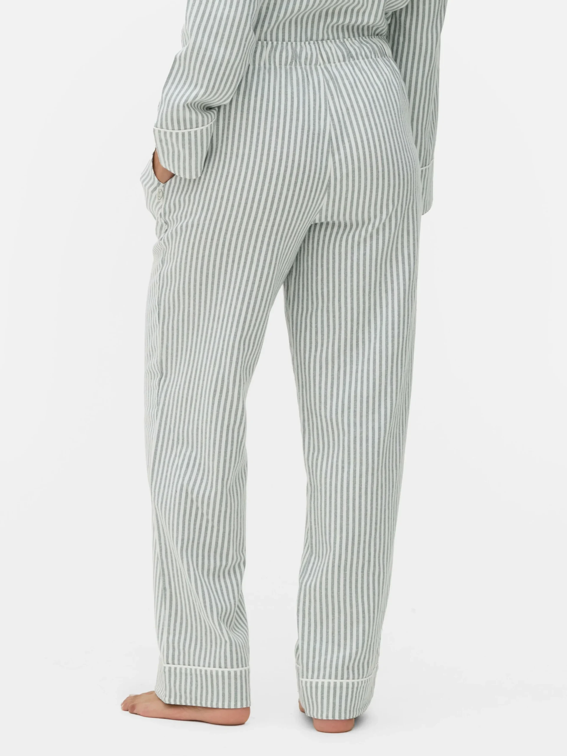 Pantalones De Pijama A Rayas De Pernera Recta