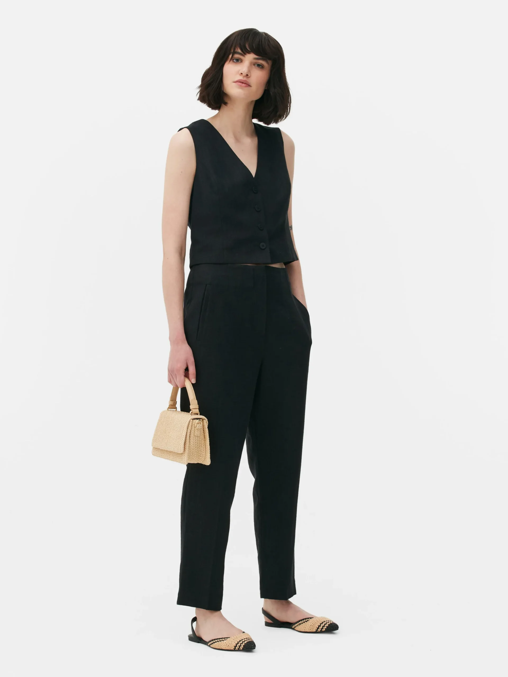 Pantalones De Talle Alto Con Costuras