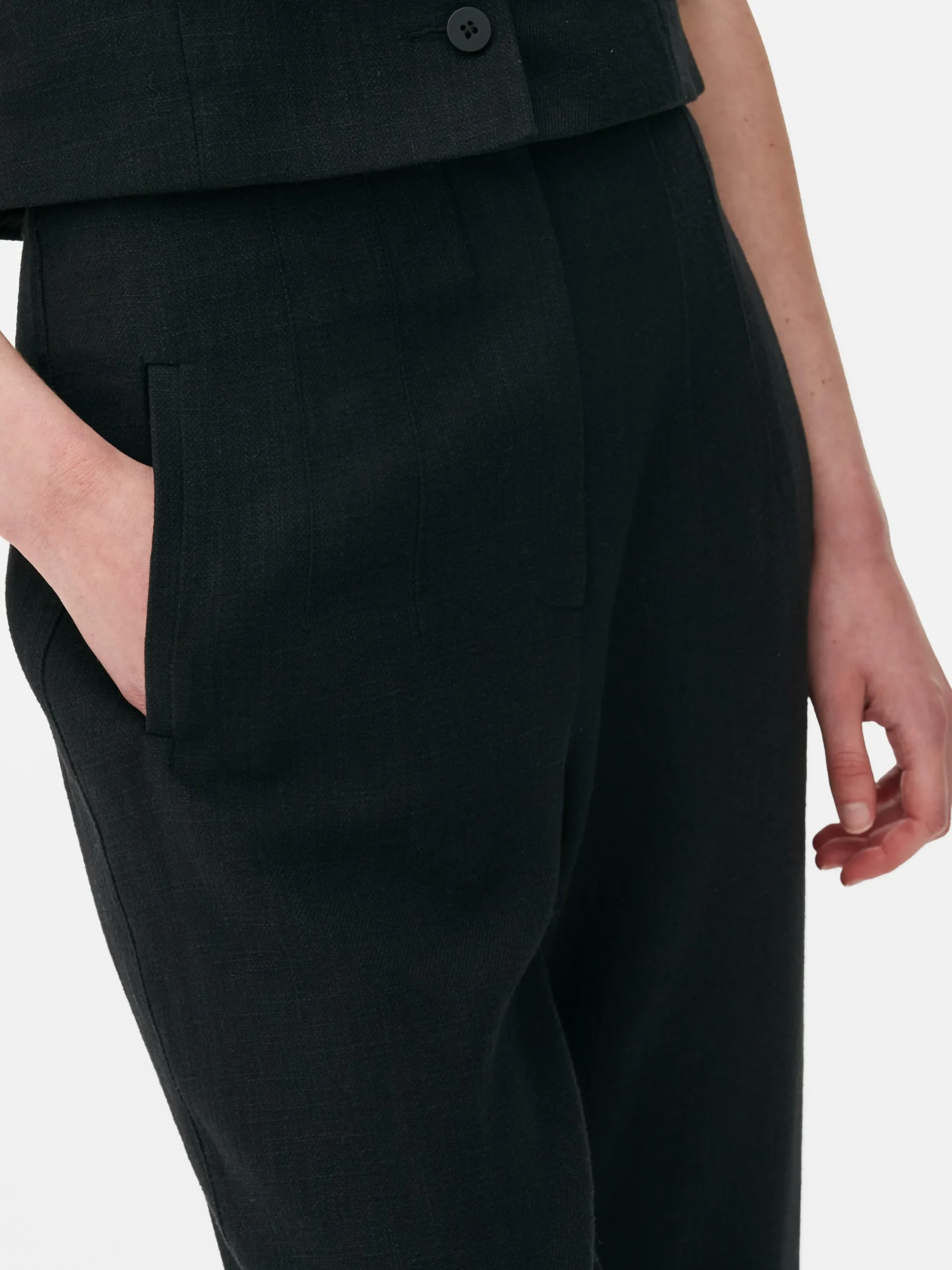 Pantalones De Talle Alto Con Costuras