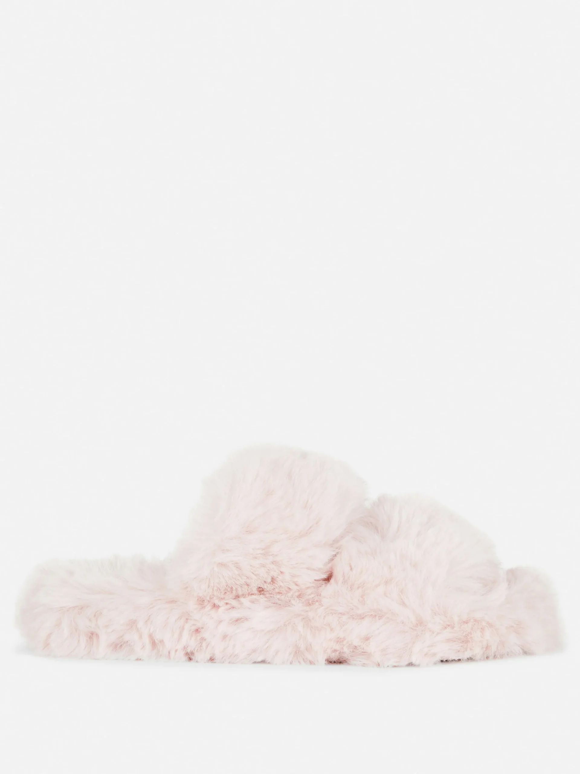 Pantuflas De Pelo Sintético Con Doble Tira