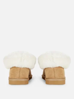 Pantuflas Estilo Mocasín Con Forro De Pelo Sintético