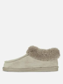 Pantuflas Estilo Mocasín Con Forro De Pelo Sintético