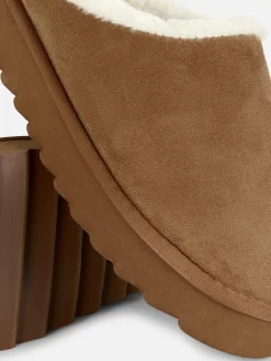 Pantuflas Tipo Chinela Forradas De Pelo Sintético