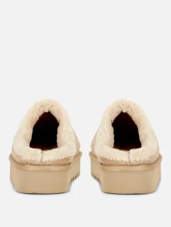 Pantuflas Tipo Chinela Forradas De Pelo Sintético