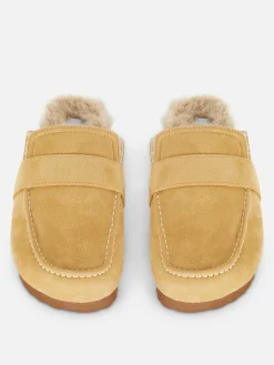 Pantuflas Tipo Mocasín Con Forro De Pelo Sintético