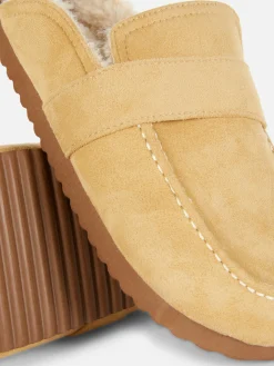Pantuflas Tipo Mocasín Con Forro De Pelo Sintético