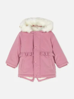 Parka Con Detalles De Pelo Sintético