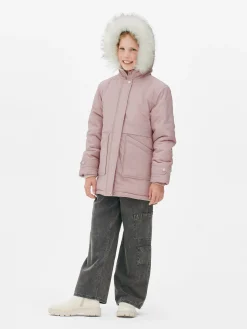 Parka De Pelo Sintético Con Capucha